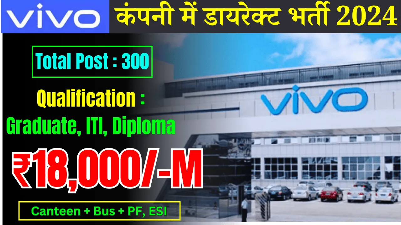 Vivo Mobile Company Job in Greater Noida : वीवो मोबाइल कंपनी में जॉब करने के लिए सुनहरा मौका